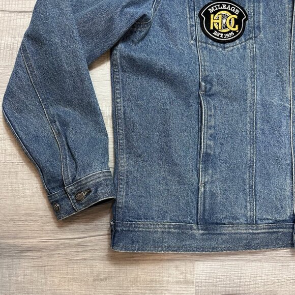 VTG Harley Davidson Denim Button Up Trucker Jacket Mens XL Blue V Twin Power - Picture 2 of 13